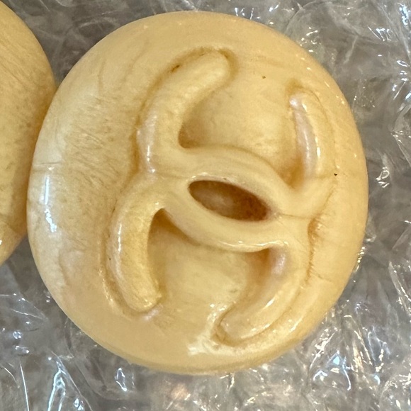 CHANEL COCO MARK CLIP ON BUTTON EARRINGS - Picture 3 of 5